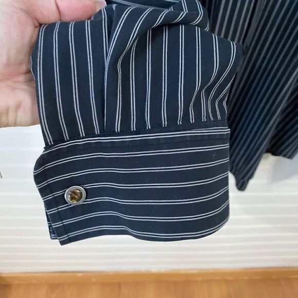 Michael Michael Kors Navy Striped Button Down - Picture 2 of 6
